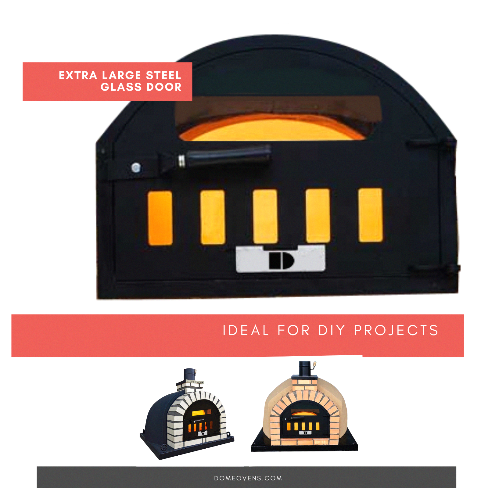 Extra Large Glass Steel Pizza Oven Door DIY Wood fired Pizza Ovens