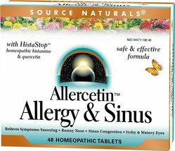 Source Naturals, Allercetin Allergy Sinus, 48 Tablets - $11.89