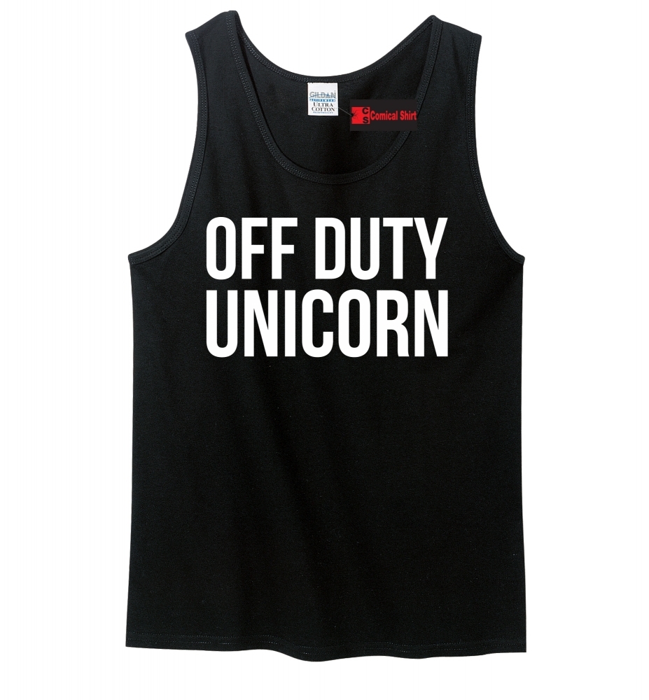 Image of Off Duty Unicorn Cute Magic Horse Lover Tee Mens Tank Top