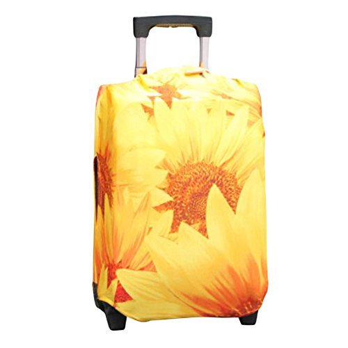 Suitcase Set Decor Yellow Flower Baggage/Luggage Gear