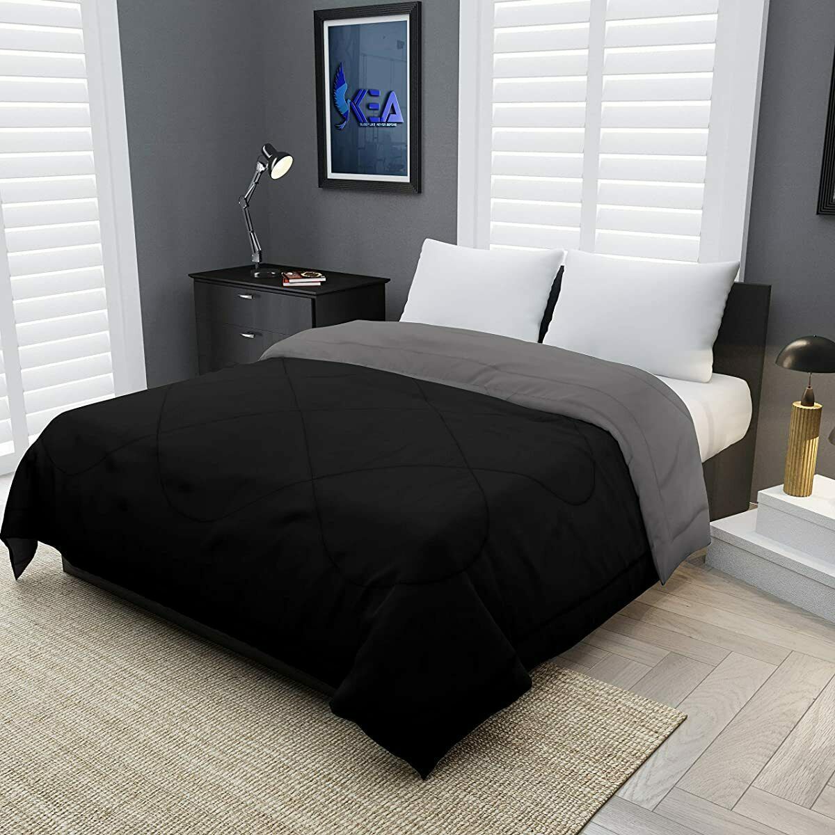 Reversible Single & Double Bed King Size Comforter| Duvet | Cotton 300 GSM
