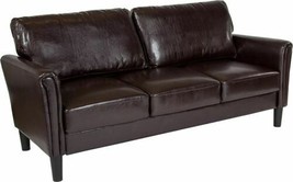 Durable Bari Upholstered Sofa in Brown LeatherSoft - $826.90