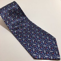Pierre Cardin Silk Neck Tie Golfing Theme Golf Blue Red 100% Silk Necktie - $11.67