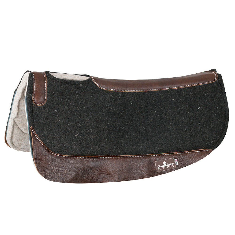 1 in Thick Classic Equine ESP Horse Saddle Barrel Pad Black U1B18 Saddle Pads