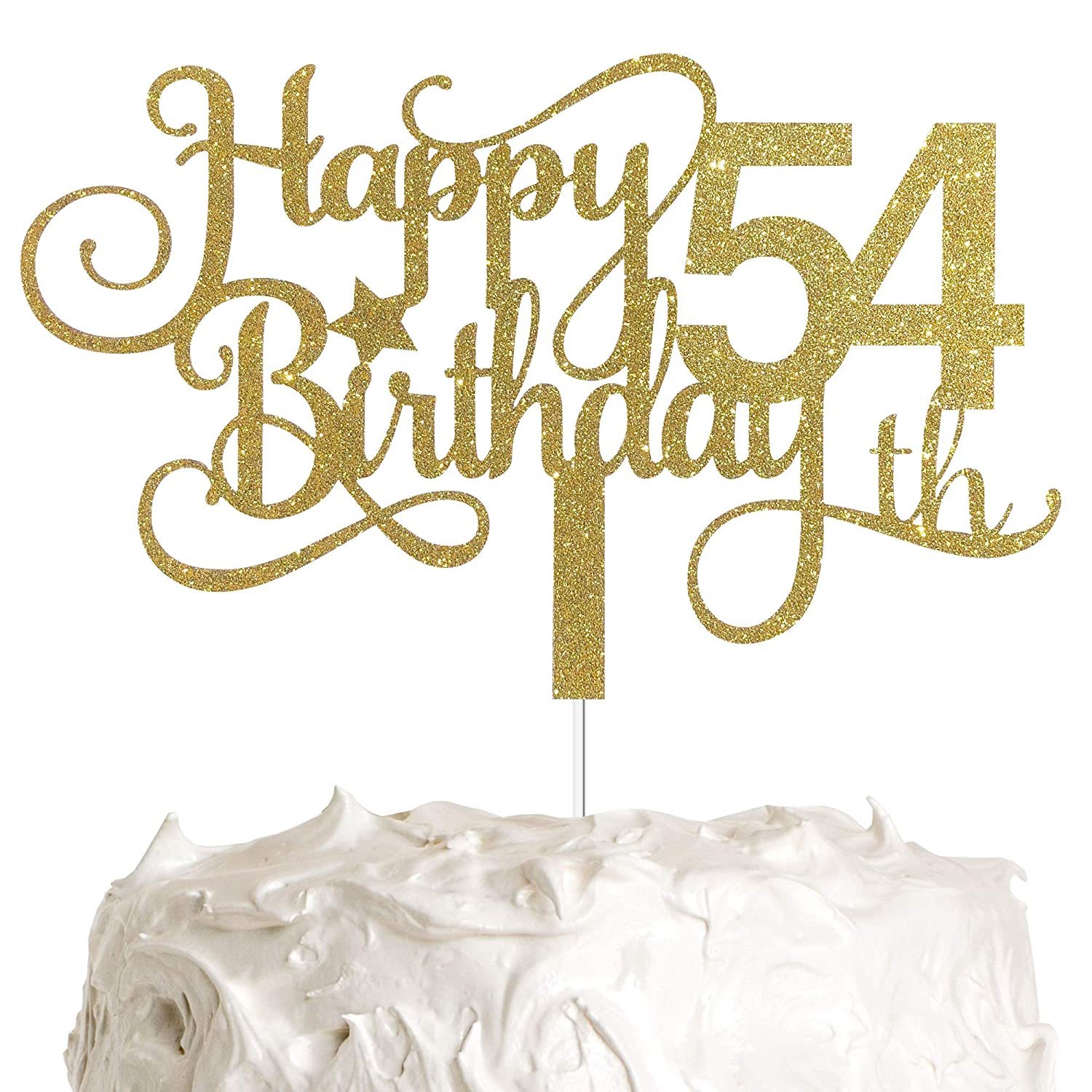 Gg 54Th Birthday Cake Topper, Happy 54Th Birthday Cake Topper, 54Th Bi ...