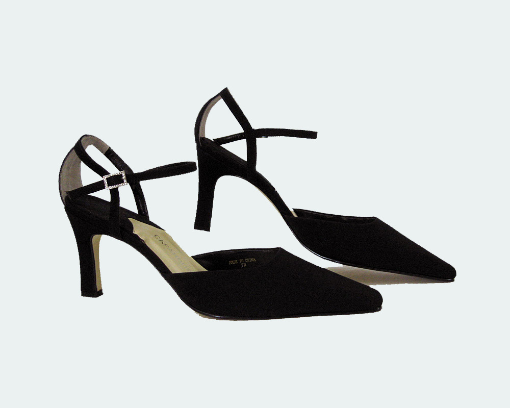 black cut out high heels