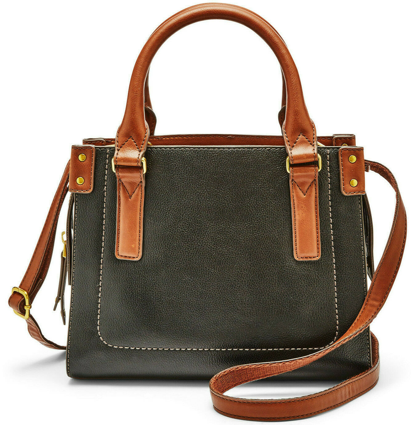 Fossil Claire Black Leather Mini Satchel Crossbody Handbag SHB2025001 NWT $198