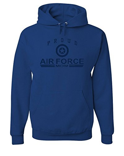 Tee Hunt Proud Air Force Mom Hoodie US Air Force USAF Sweatshirt Royal Blue 3XL