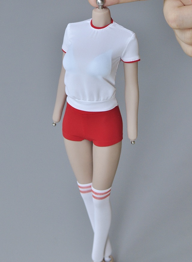 1/6 Scale Girl Student Sportwear Loose Tight Sport Clothing Sets 12 PH Body