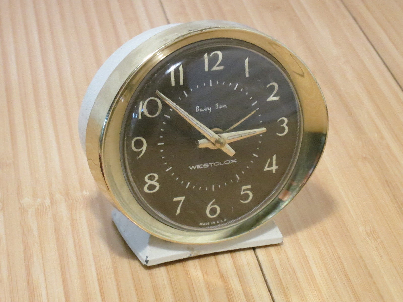 Details about   Vtg Westclox BABY BEN Wind Up Alarm Clock Model 61-Y Luminous Hands Black Gold 