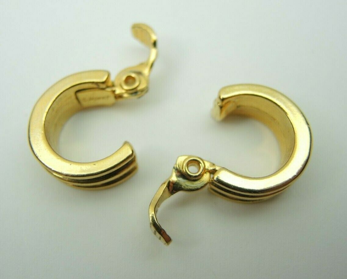 Monet Gold-Tone 16mm Clip-On Earrings ~ Vintage Fashion Costume Jewelry ...