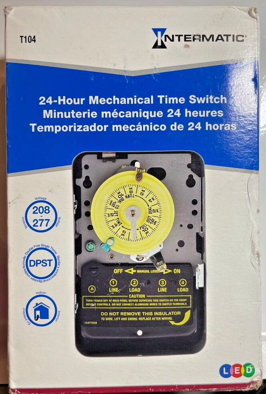 Intermatic T104 Mechanical Time Switch Timer 24 Hour DPST Indoor