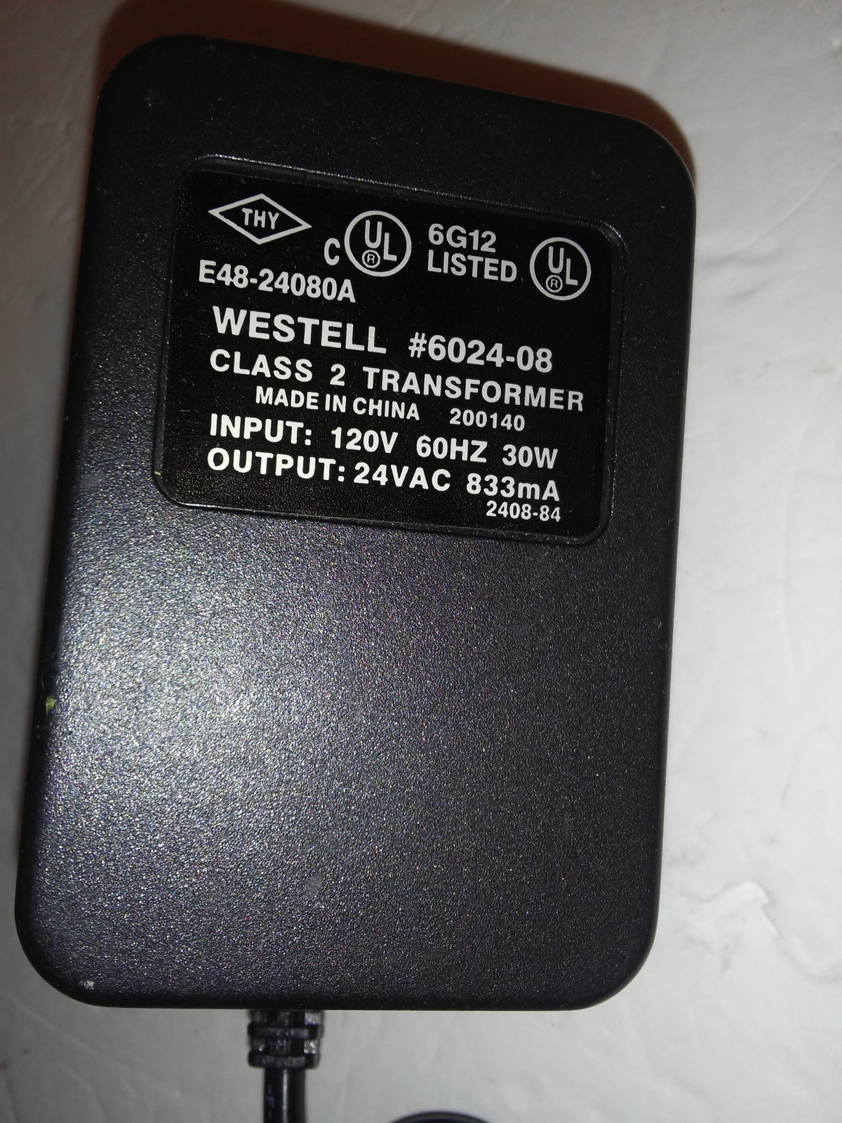 Brand New RadioShack Class 2 Transformer Power Adapter I/P 120V 60Hz 7W