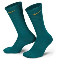Nike DRI-FIT Everyday Plus Cushion Crew Socks Turquoise Blue Gold Youth 5Y-7Y - $13.76