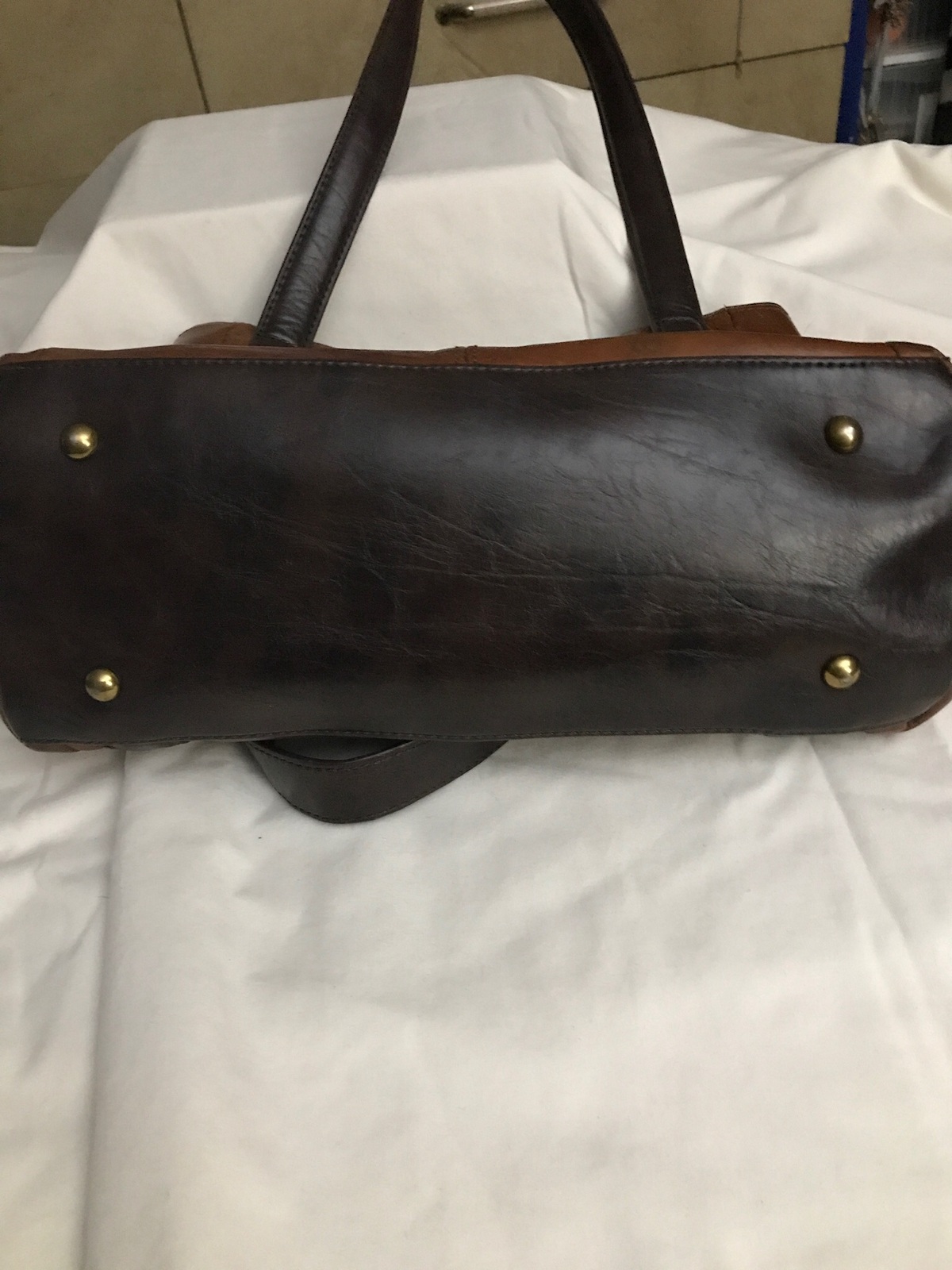 tignanello brown leather purse