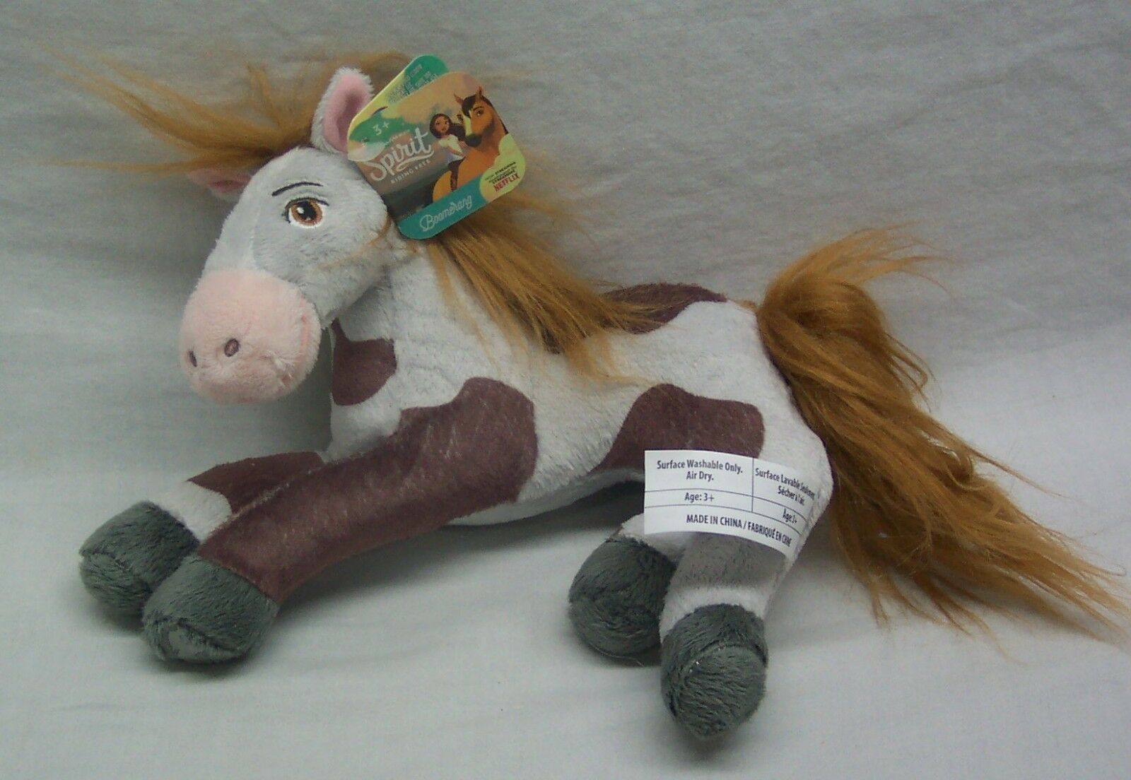 SPIRIT BOOMERANG SOFT WHITE & BROWN HORSE Plush STUFFED ANIMAL TOY ...