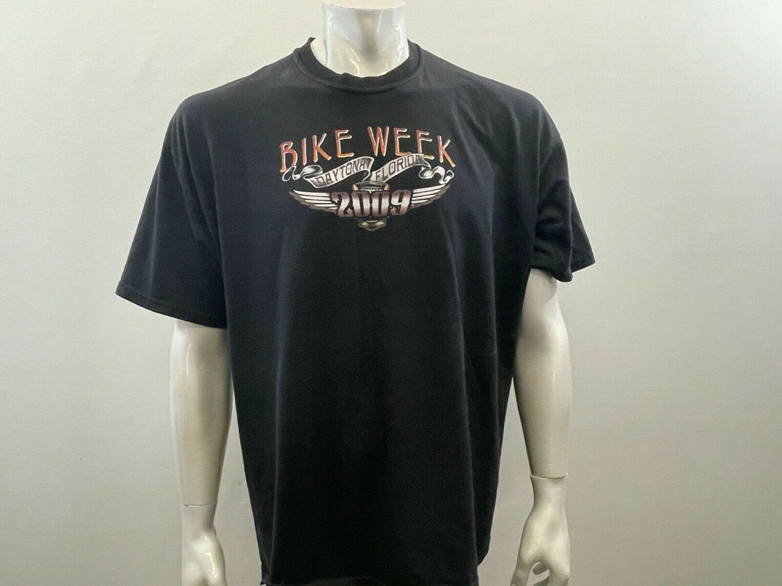 Bike Week Daytona Florida 2009 Graphic T Shirt Men's XL Black Crew Neck Tee
