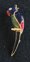 ENAMELED PARROT PIN WITH CRYSTAL EYE. - $9.89