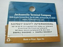 Jacksonville Terminal Company # 537027 Swift Intermodal 53' Container N-Scale image 4