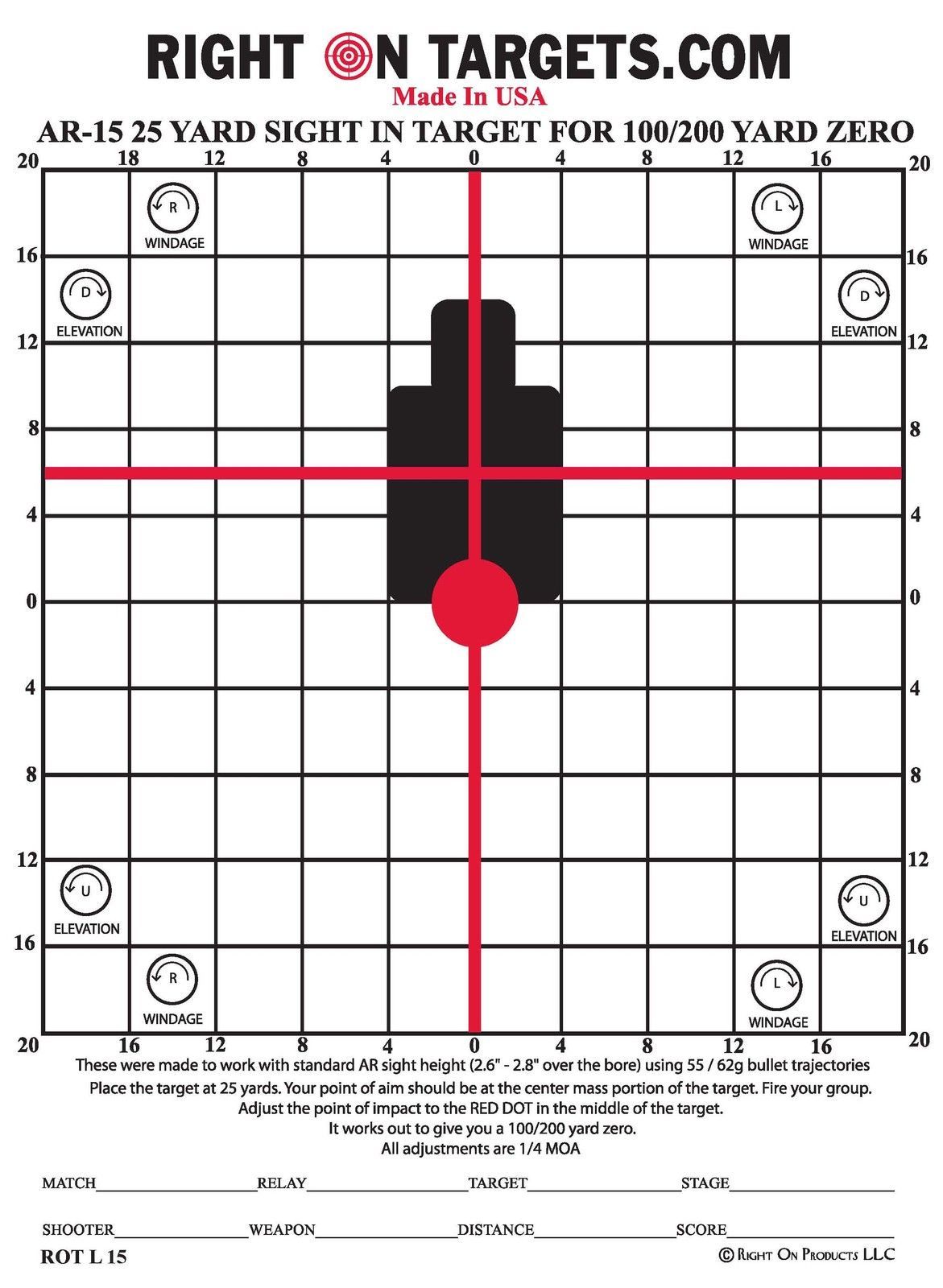Free 100 Yard Printable Rifle Zeroing Target