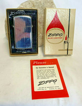 Vtg 1974 Zippo Vietnam Era Blank Initial Plate Stripes In Box w/ Paper S... - $49.95