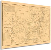 1867 Map of New Mexico and Arizona - Vintage Arizona New Mexico Map - Ne... - $34.99+