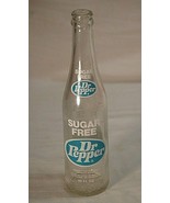 Vintage Sugar Free Dr. Pepper Beverages Soda Pop Bottle Clear Glass 10 oz. - $19.79