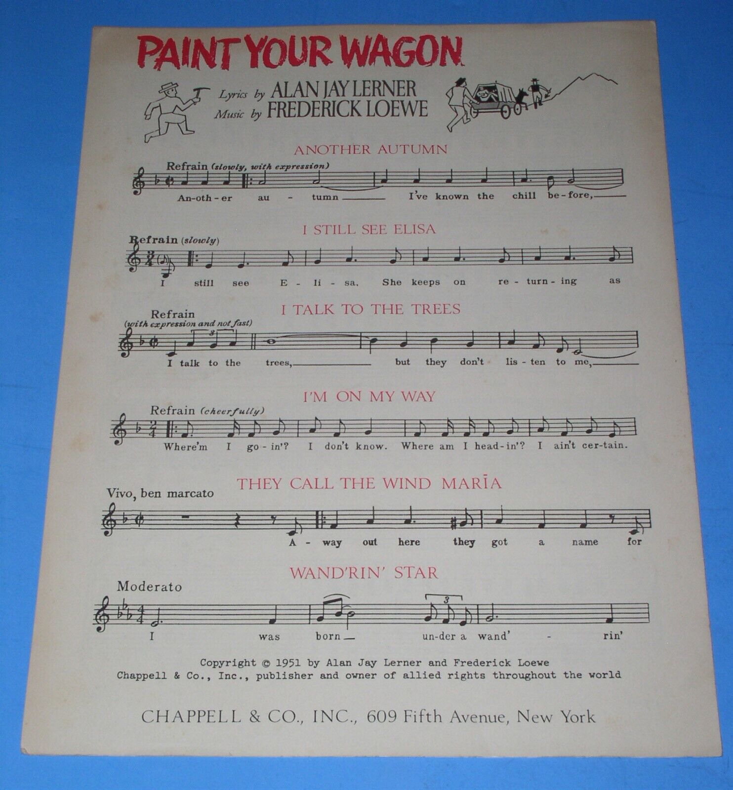 Clint Eastwood Paint Your Wagon Sheet Music They Call The Wind Maria
