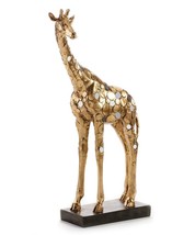 Giraffe Statue 19" High Regal Stature Gold Majestic Resin Africa Safari African 