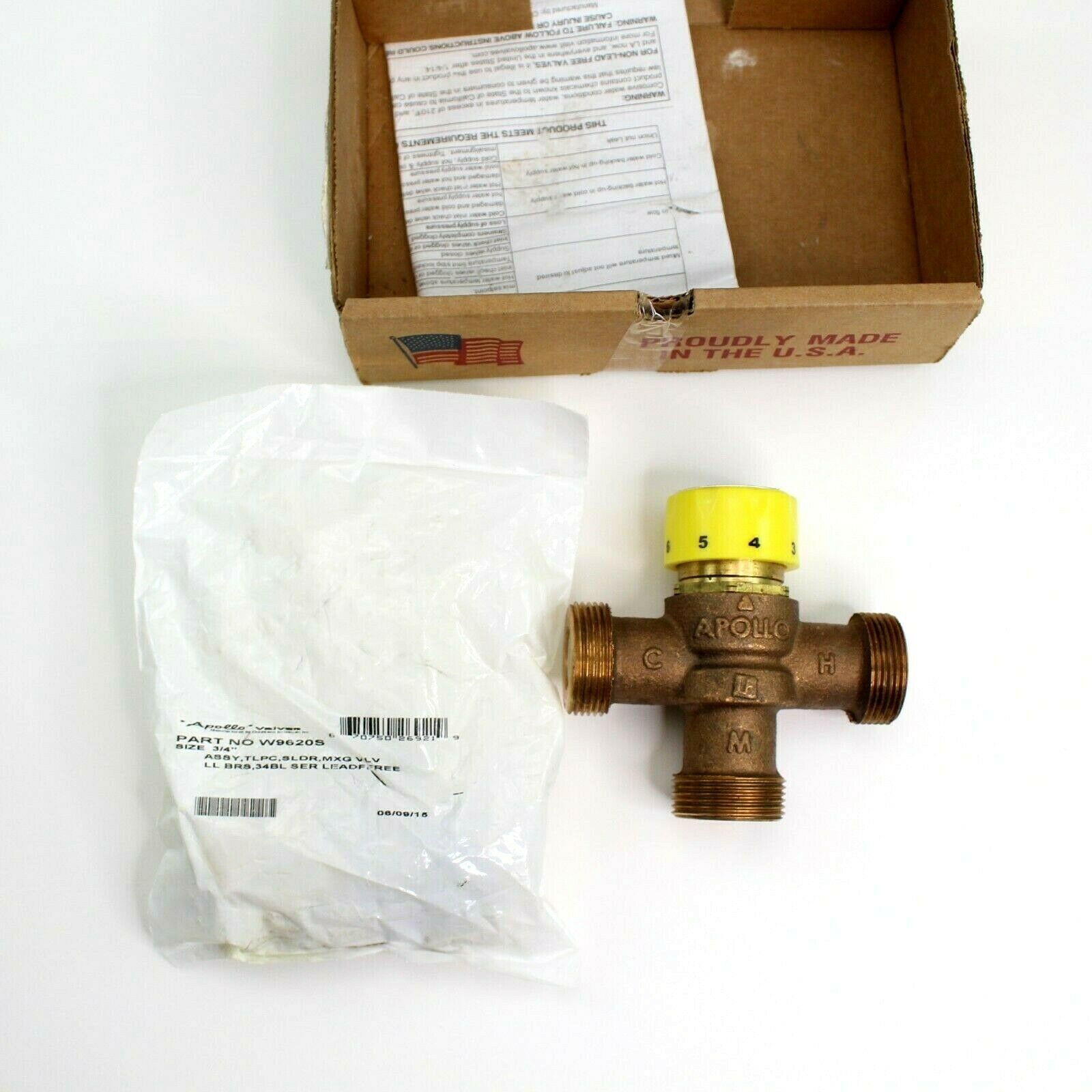 Apollo Mixing Valve MVA BS34LF 3/4" Solder X Solder ASSE 1017 Point of