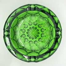 VINTAGE MCM Avocado Green Glass Ashtray Anchor Hocking Fairfield Starburst 6' - $13.09