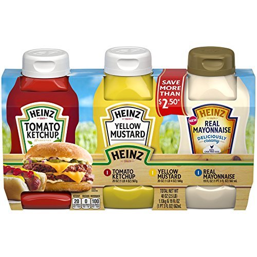 Heinz Tomato Ketchup Mustard & Mayonnaise Picnic Pack 49 oz Bottles Mixed Lots