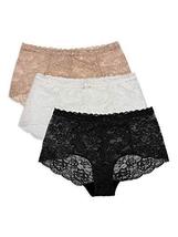 Treasures Intimates Women&#39;s 3pk All Lace Scallop Trim Boyshorts Panties ... - $18.68