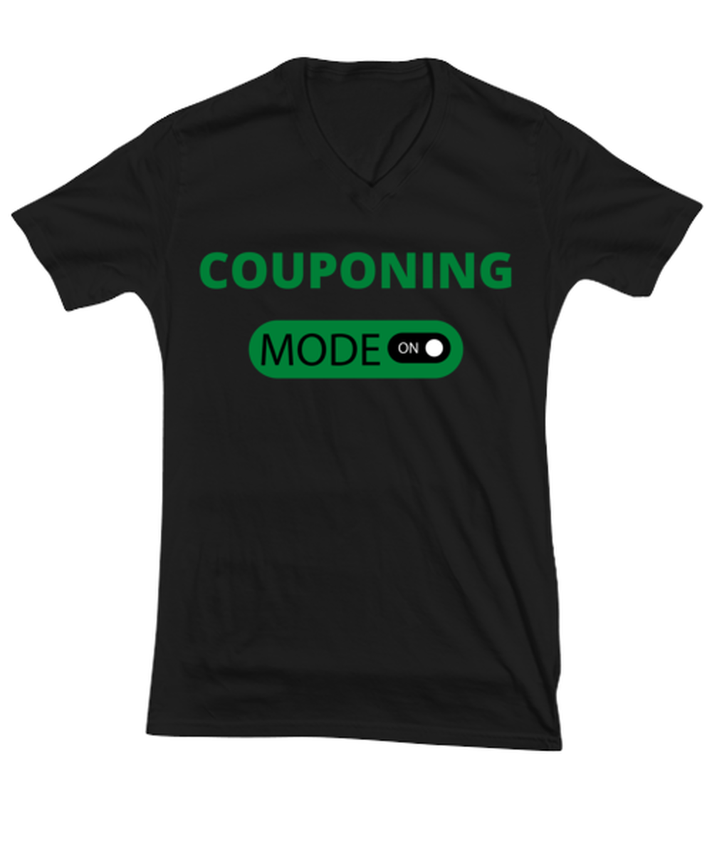COUPONING, black Vneck Tee. Model 64027