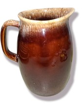 Vintage Hull Brown Drip Glaze Pitcher, Ovenproof USA,Handled, pottery, 7”
