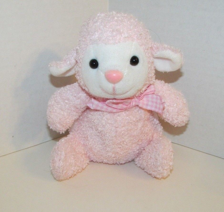 pink lamb stuffed animal