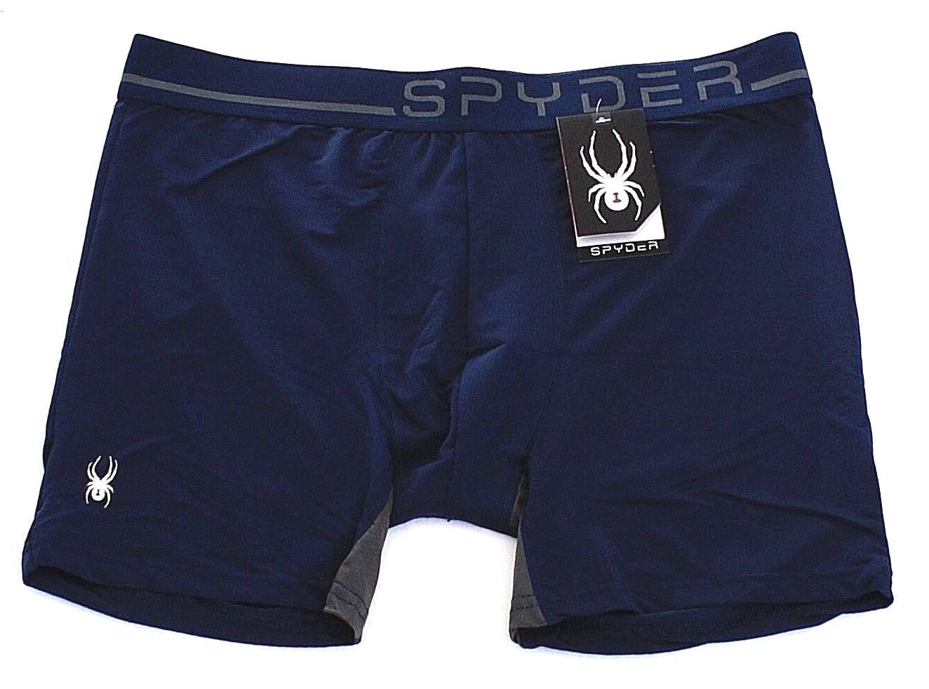 Spyder Performance Dark Blue Stretch Mesh Boxer Brief Underwear Men's NWT Underwear