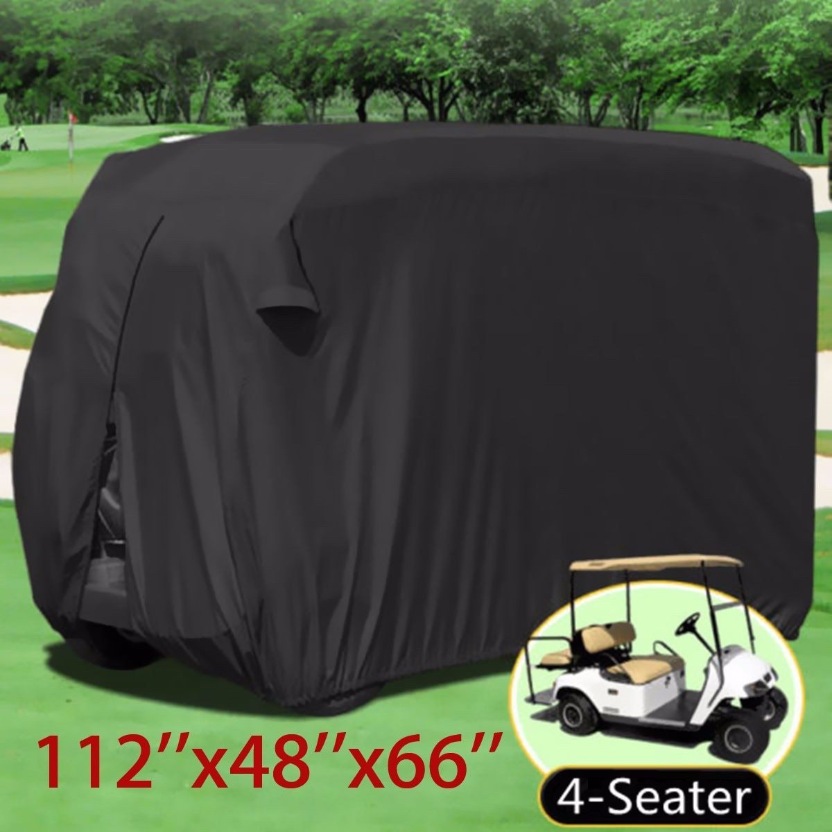 210D Oxford Waterproof 4 Passengers Golf Cart Cover for Club Car Roof