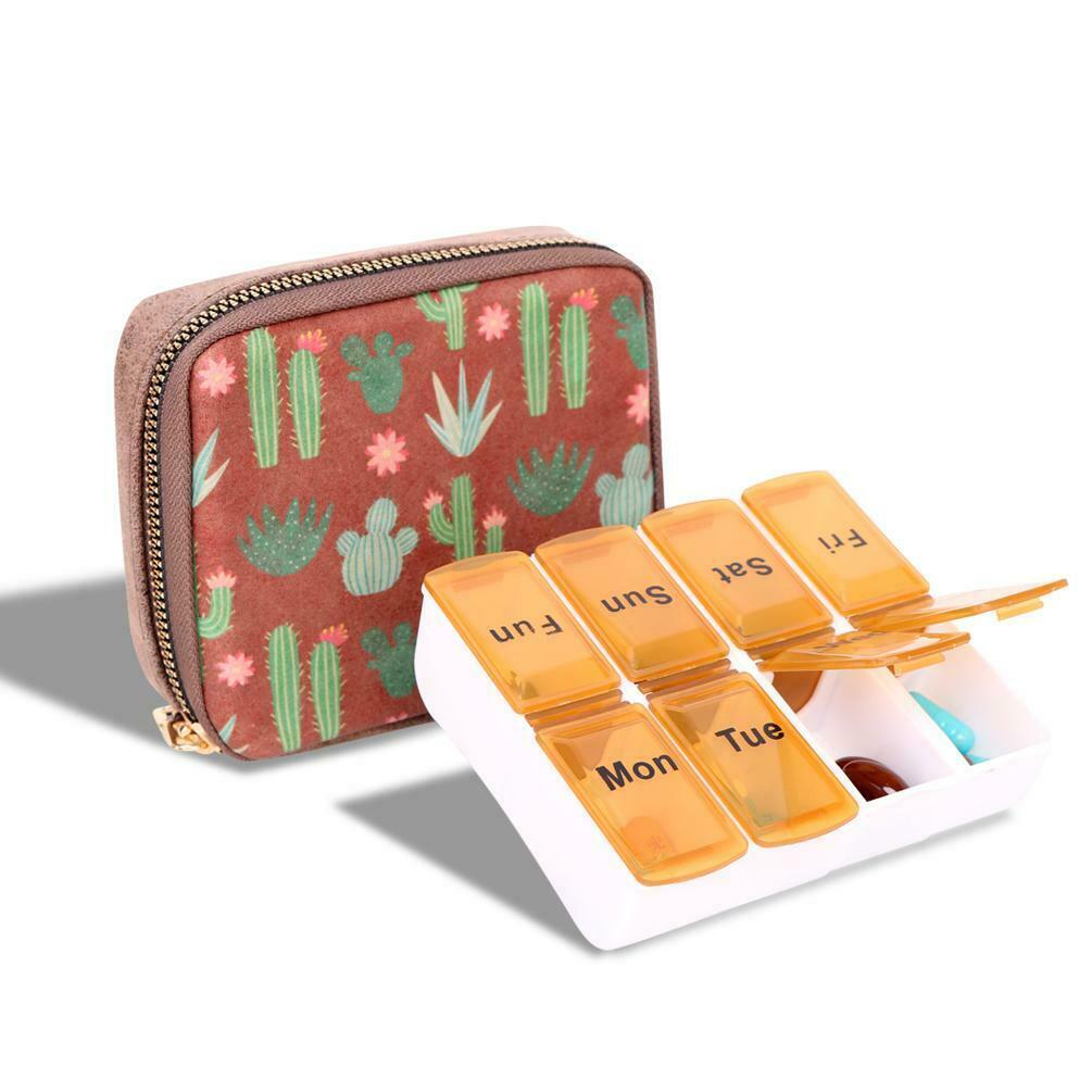 Weekly Pill Box 7 day Travel Organizer Western style Zippered Medicine ...