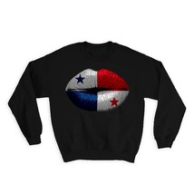 Lips Panamanian Flag : Gift Sweatshirt Panama Expat Country For Her Woman Femini - $28.95