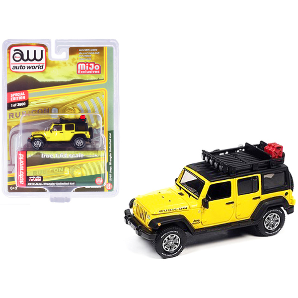 2018 Jeep Wrangler Rubicon Unlimited 4x4 Yellow and Black with Roof Rack Limi...