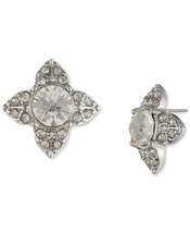 Givenchy Silver-Tone Crystal Flower Button Earrings - $22.00