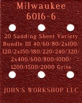 Milwaukee 6016-6 - 17 Different Grits - 20 Sheet Variety Bundle III - $18.97