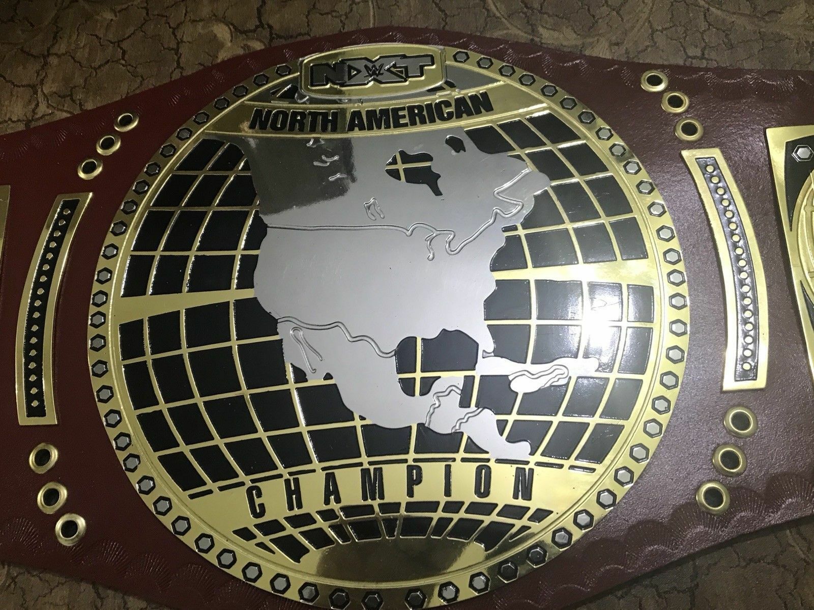 Nxt North American World Championship Title Belt Gold Plated Wrestling