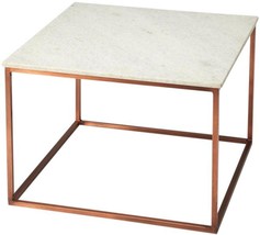 Cocktail Table Modern Contemporary Distressed Bronze White - $869.00