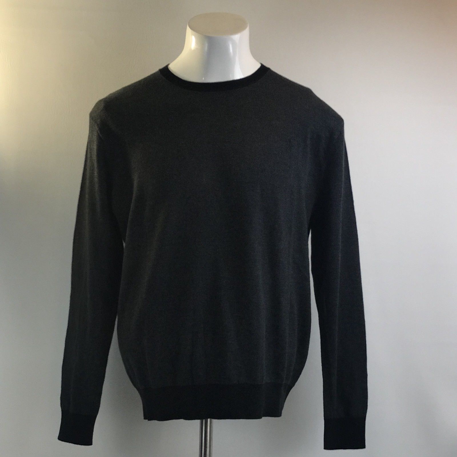Polo Ralph Lauren Sweater Pima Cotton Crewneck Charcoal Gray L New NWT ...