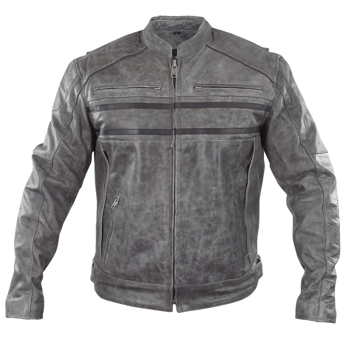 New Handmade Men's Gray Leather Biker/Racer Jacket 2019