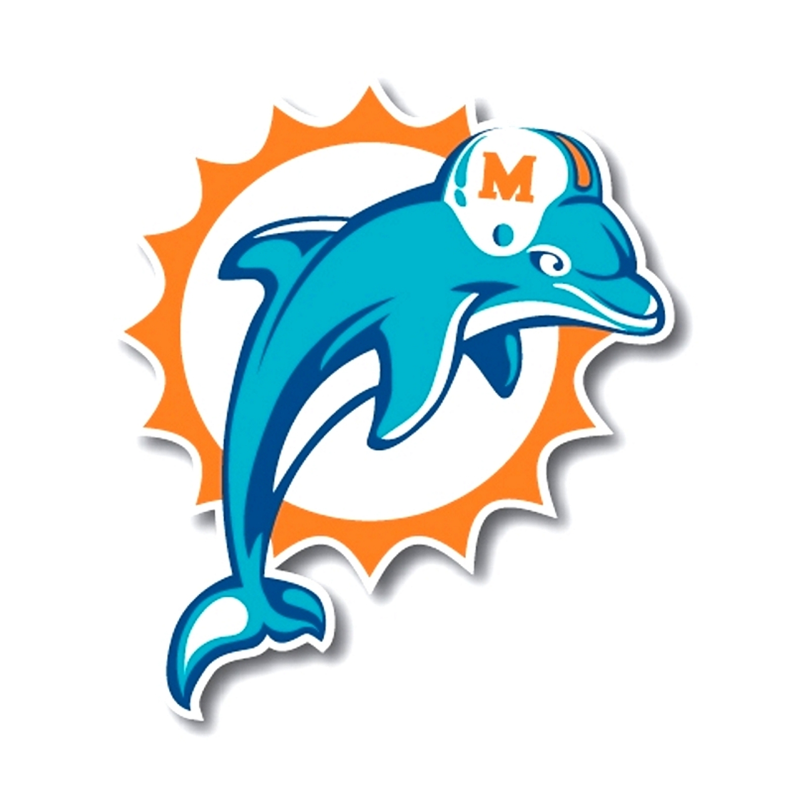 Miami Dolphins Retro Emblem Precision Cut Decal - Football-NFL