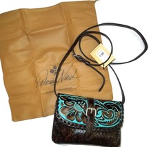 Patricia Nash Torri Turquoise Tooled Leather Crossbody Bag Purse handbag - £89.01 GBP