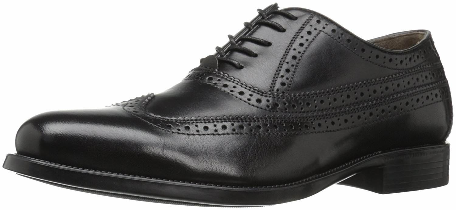 Men's Johnston \u0026 Murphy Duvall Wingtip Oxfords, 20-7545 Sizes 8-13 Black Calfski - 8